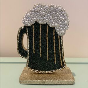 Awesome Pearl and Beads Embellished Beer Mug Decor- NWT